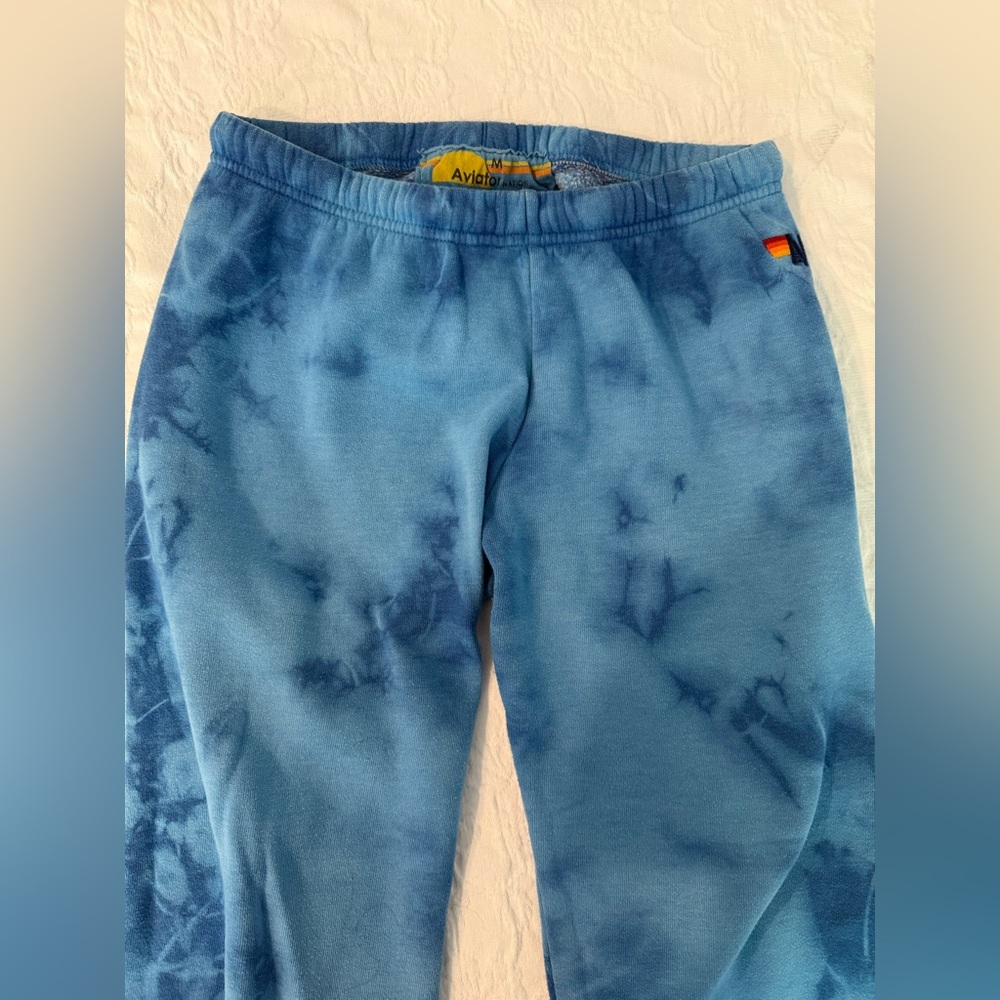 Aviator Nation Blue Tie-Dye Joggers